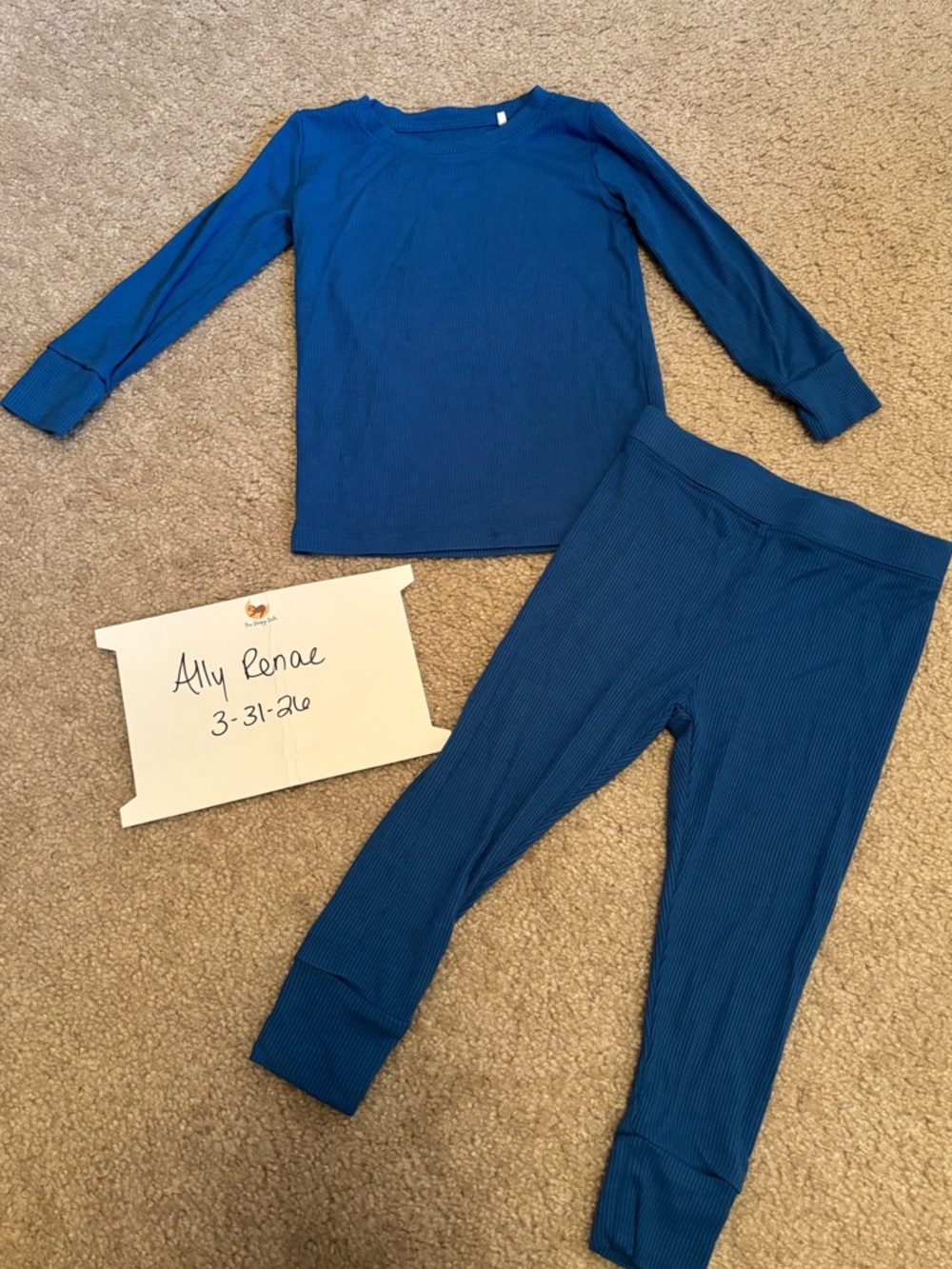 Lazy Bones Blue Ribbed Bamboo Pajamas
